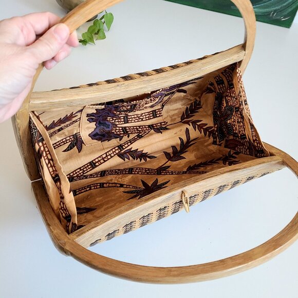 Vintage large midcentury straw/wicker bag. - Picture 5 of 7